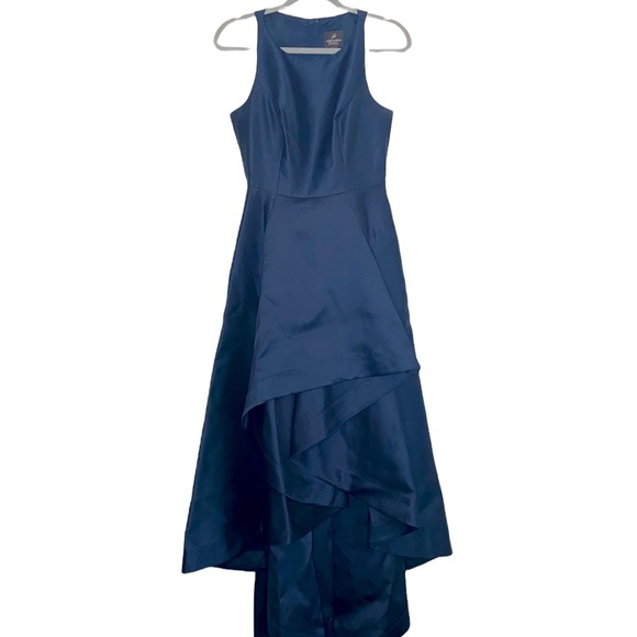 Adrianna Papell Dresses & Skirts - Adrianna Papelle Women's Midnight Navy High-Low Mikado Gown Formal size 4